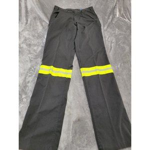 Cintas Mens Work Pants 31x34 Dark Gray Ripstop Reflective High Visibility‎
